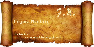 Fejes Martin névjegykártya