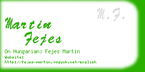 martin fejes business card